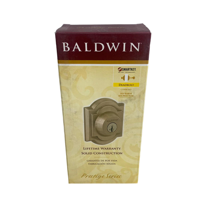 Baldwin Prestige Single Cylinder Arched Deadbolt Set in Satin Nickel