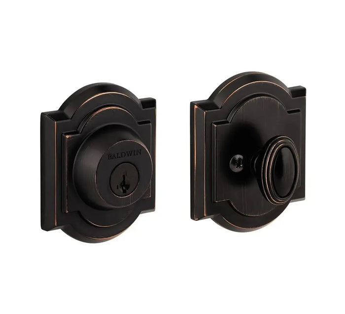 Baldwin Prestige Single Cylinder Arched Deadbolt Set in Venetian Bronze