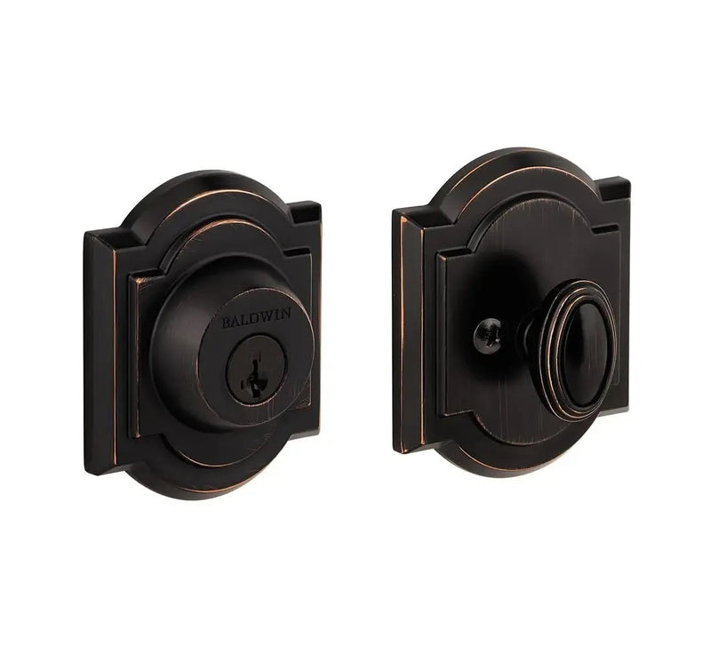 Baldwin Prestige Single Cylinder Arched Deadbolt Set in Venetian Bronze