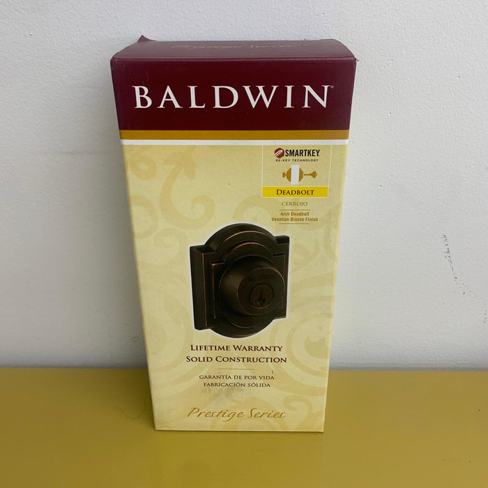 Baldwin Prestige Single Cylinder Arched Deadbolt Set in Venetian Bronze