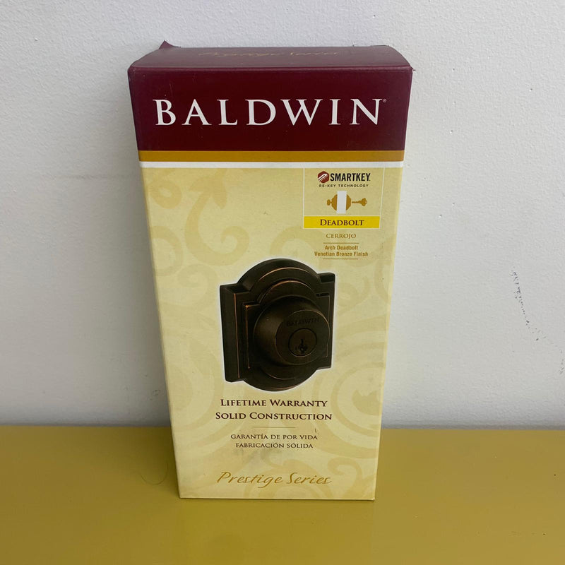 Baldwin Prestige Single Cylinder Arched Deadbolt Set in Venetian Bronze