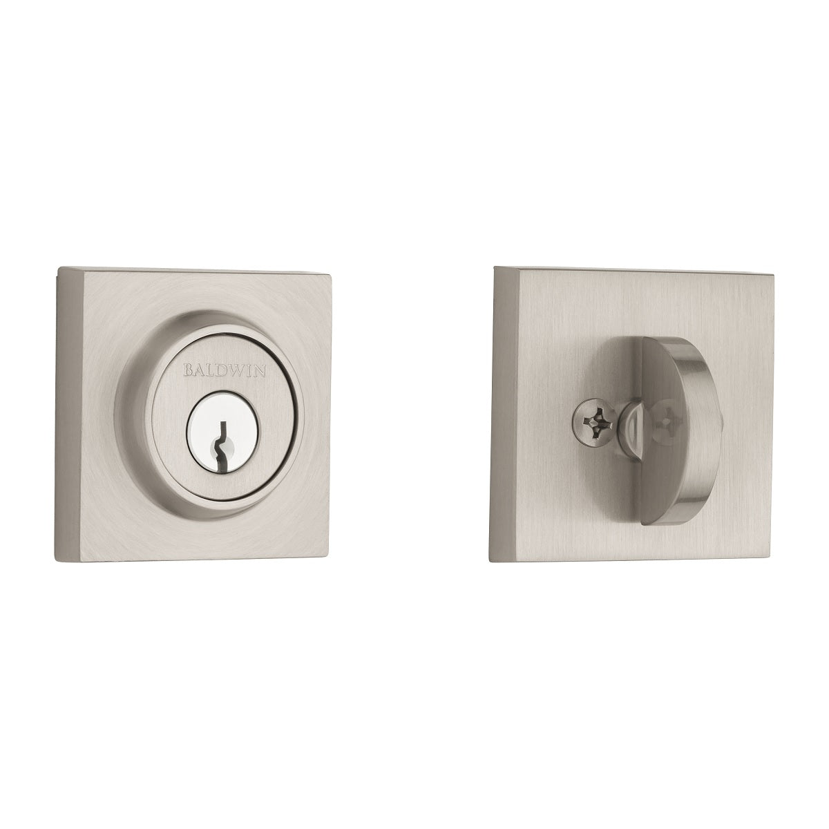 Baldwin SC-CSD-150 Contemporary Square Reserve Deadbolt in Satin Nickel