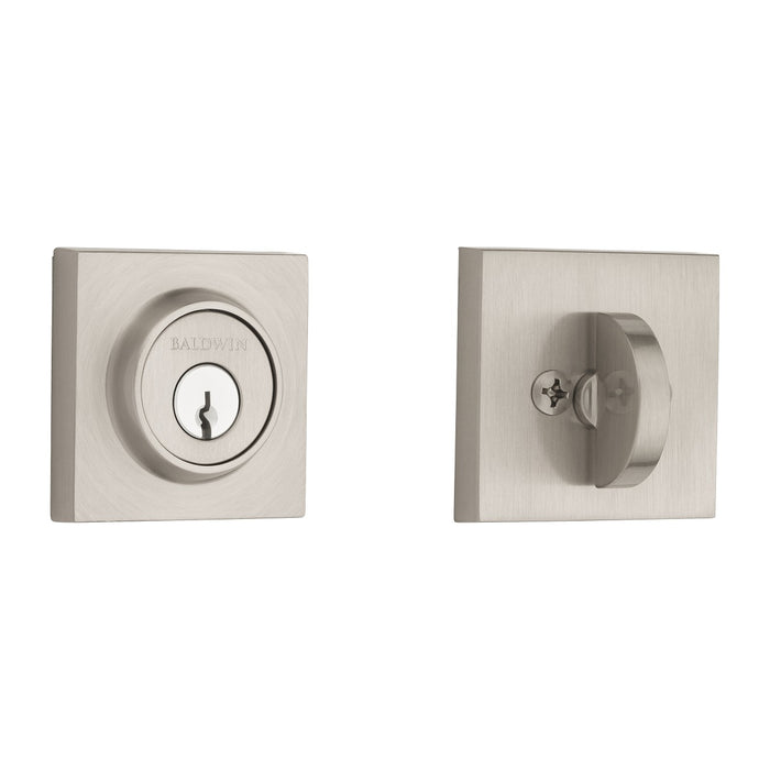 Baldwin SC-CSD-150 Contemporary Square Reserve Deadbolt in Satin Nickel