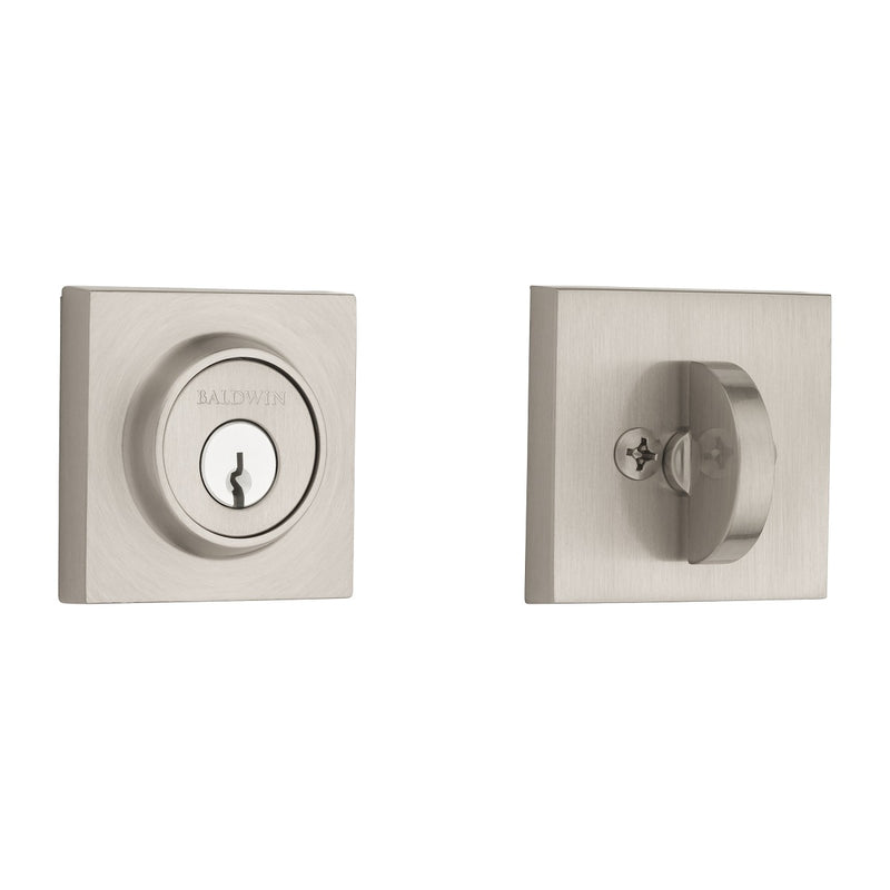 Baldwin SC-CSD-150 Contemporary Square Reserve Deadbolt in Satin Nickel