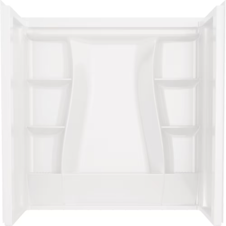 Delta Classic 500 60 in. W x 61.25 in. H x 30 in. D Direct-to-Stud Alcove Tub Surround High Gloss White