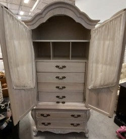 Beige Armoire with Double Drawer Dresser
