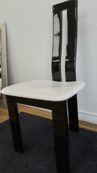Black Gloss Chairs with White Seat