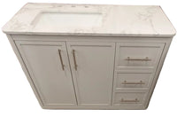 Home Decorators Collection Faraday 42-inch W x 19-inch D White Wood Single Undermount Sink Bathroom Vanity with White Cultured Marble Countertop