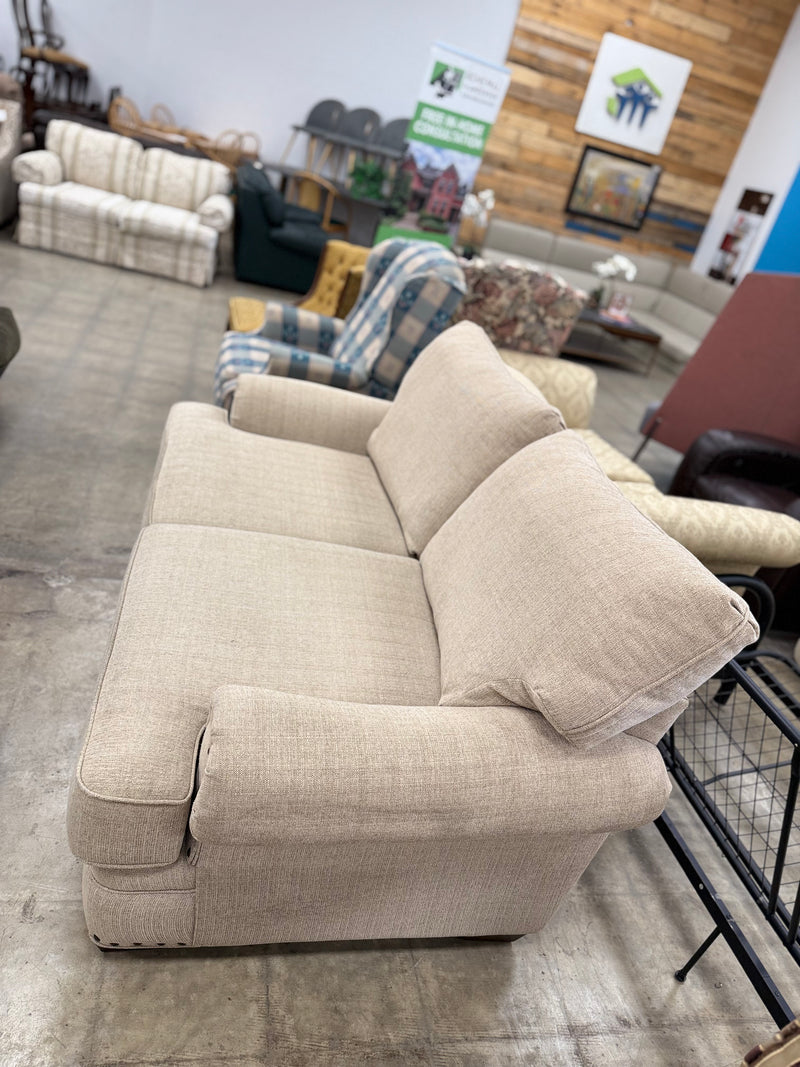 Beige Color Upholstered 2 Seater Sofa