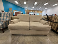 Beige Color Upholstered 2 Seater Sofa