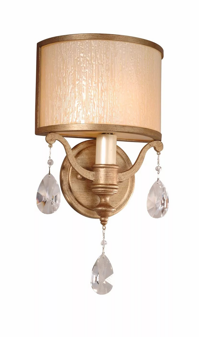 Corbett Roma 1 Light Wall Sconce in Antique Roman Silver