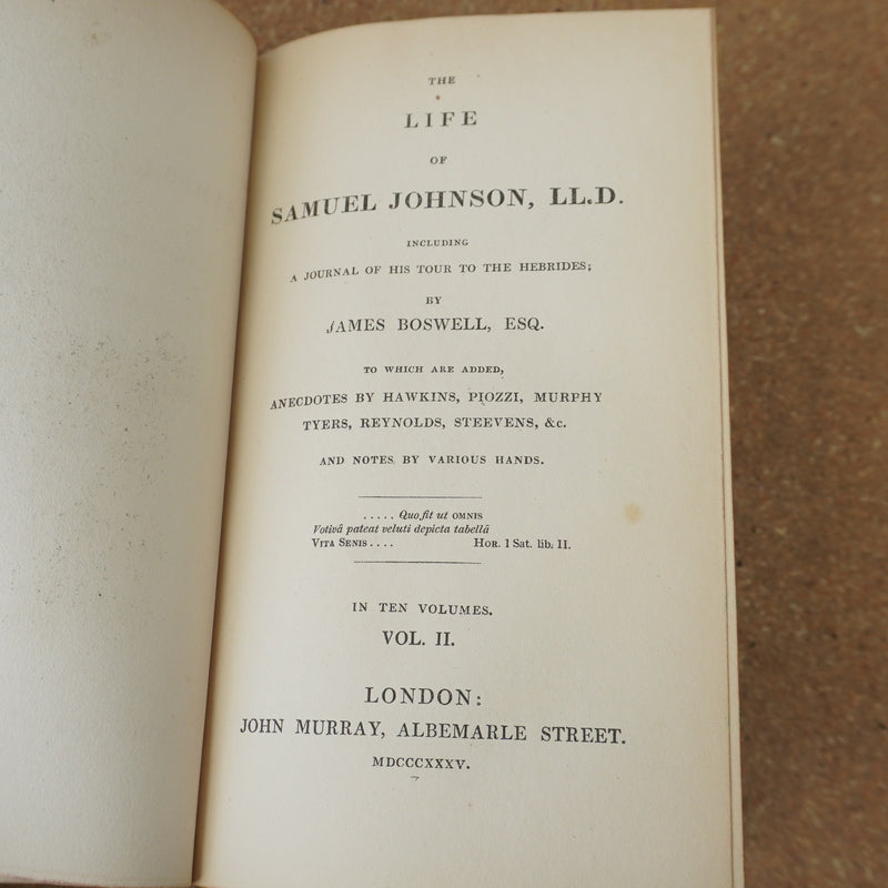 Boswell's Life of Johnson by James Boswell Vol 2 1835