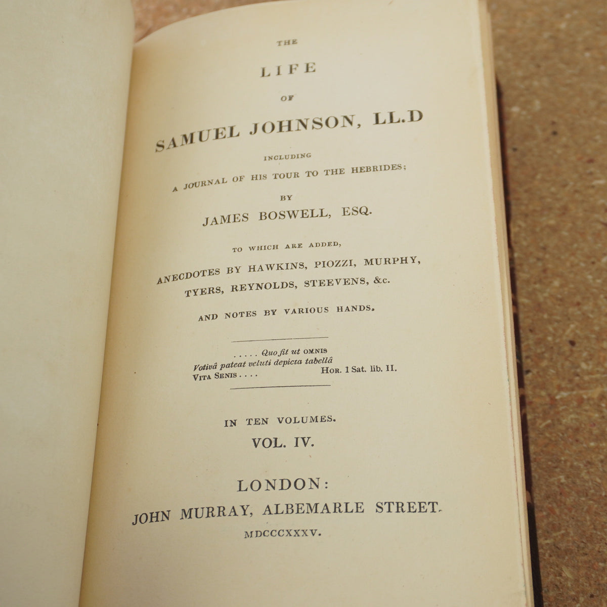 Boswell's Life of Johnson by James Boswell Vol 4 1835