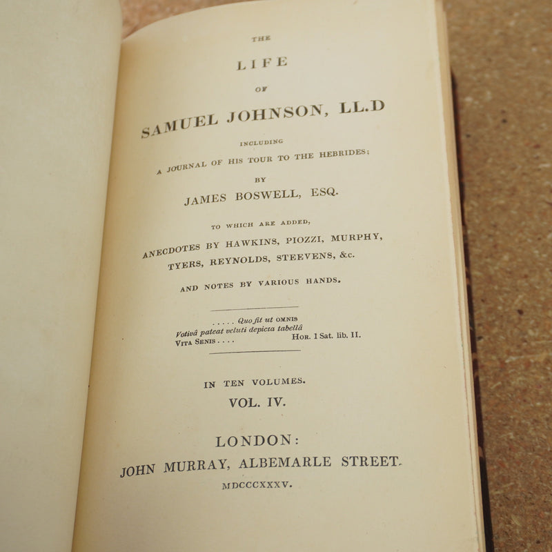 Boswell's Life of Johnson by James Boswell Vol 4 1835