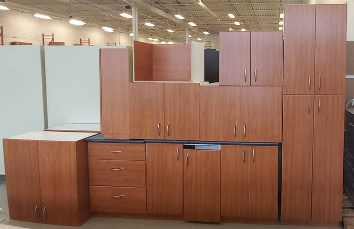 9 Cabinet Set Brown Kitchen