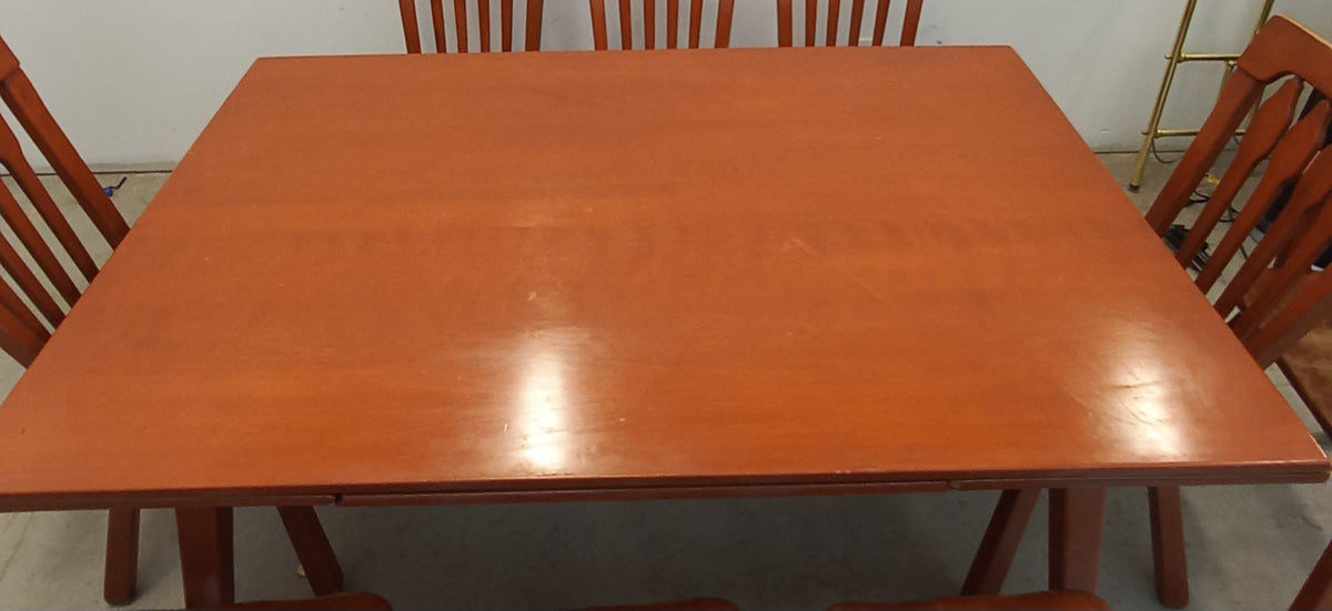 Wooden Dining Table with 9 Chairs