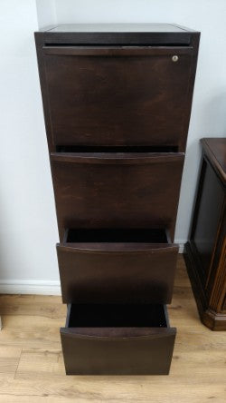 Java 4-Drawer Vertical Wood-Style File Cabinet