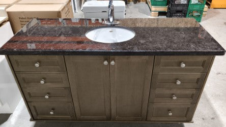 58" Bathroom Vanity with Granite Top