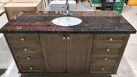 58" Bathroom Vanity with Granite Top