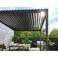 Hampton Bay Pine View 10 ft. x 10 ft. Louvered Pergola