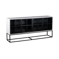 78-inch Caged Solid Wood Sideboard in Black & White
