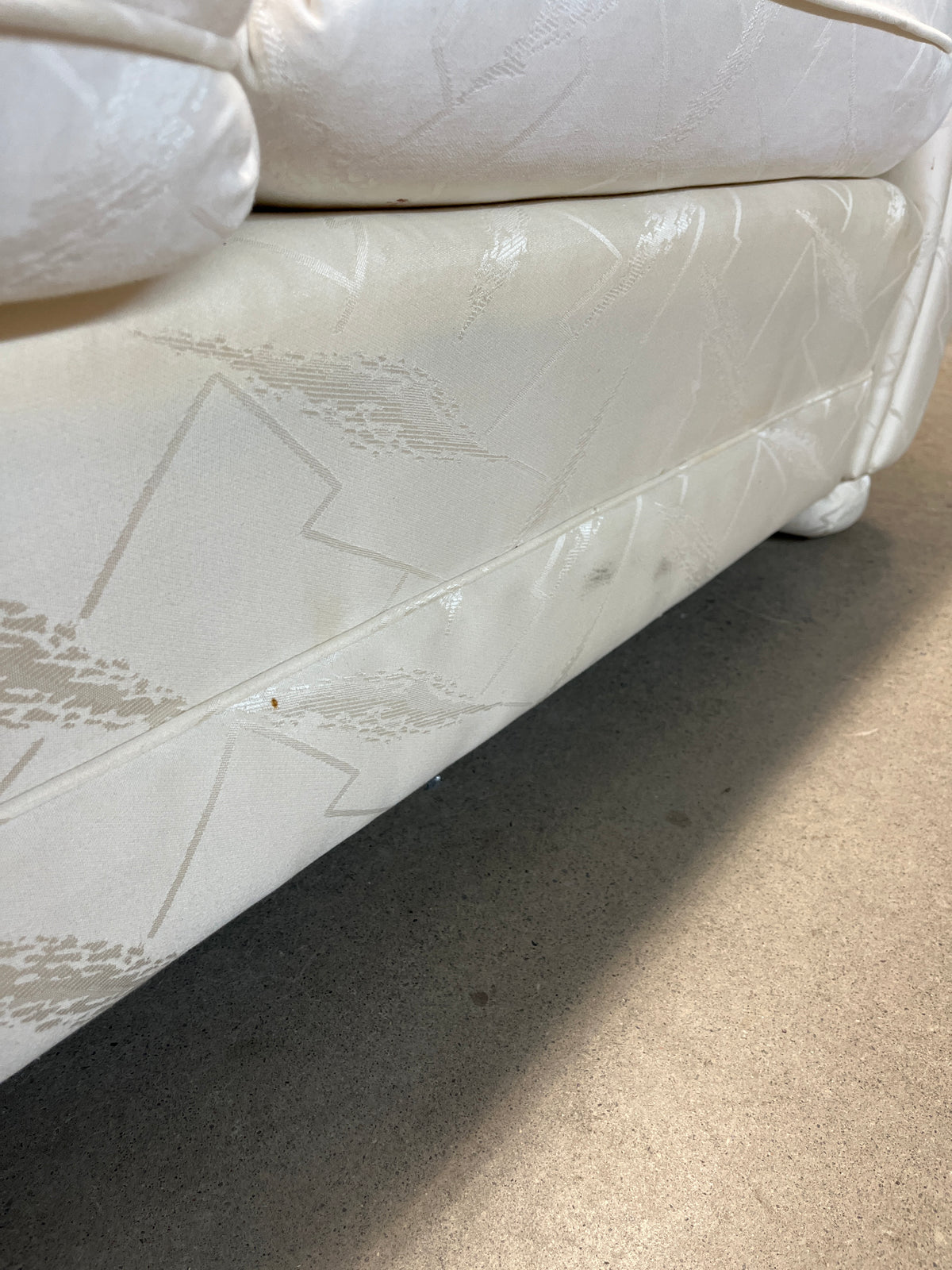 70" Off-White Satin Loveseat Sofa
