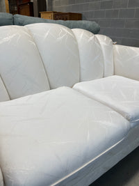 70" Off-White Satin Loveseat Sofa
