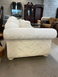 90" Off-White Satin Sofa