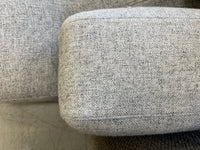 Low Sofa-Chaise with Mottled Gray Fabric Cover