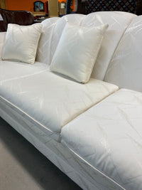 90" Off-White Satin Sofa