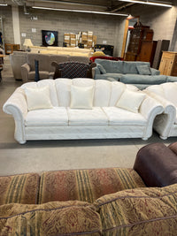 90" Off-White Satin Sofa