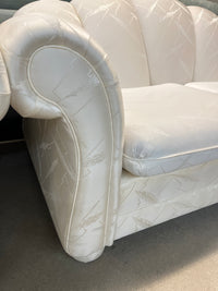 70" Off-White Satin Loveseat Sofa