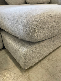 Low Sofa-Chaise with Mottled Gray Fabric Cover