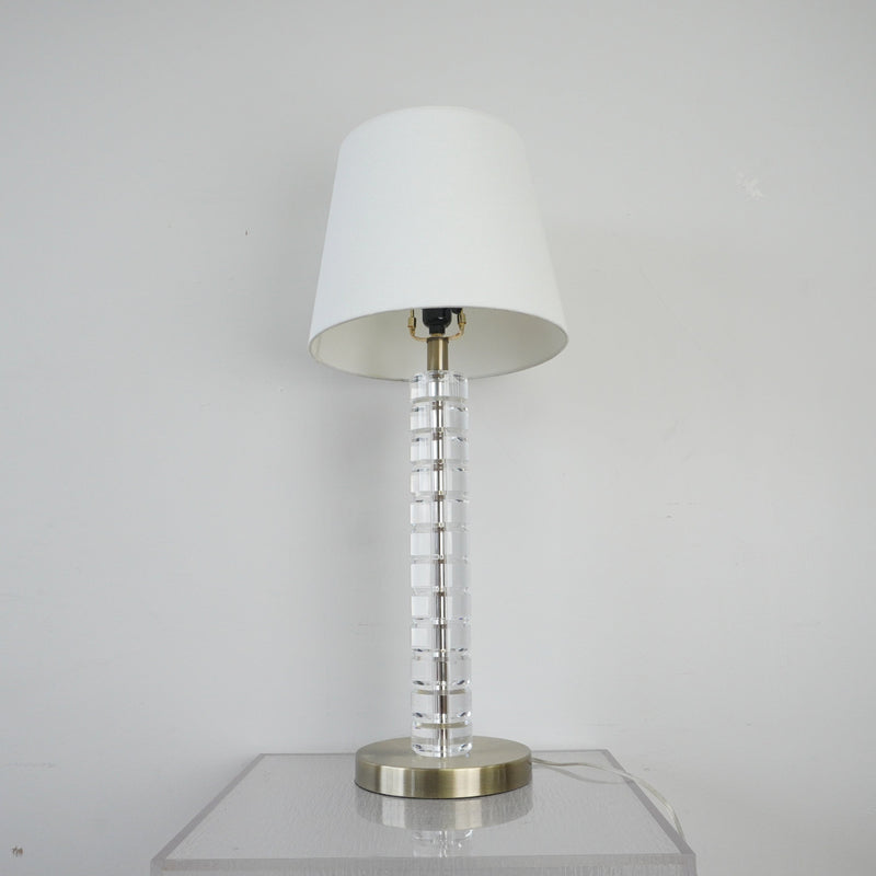 Carmen 19-inch H Table Lamp in Crystal & Brass Base