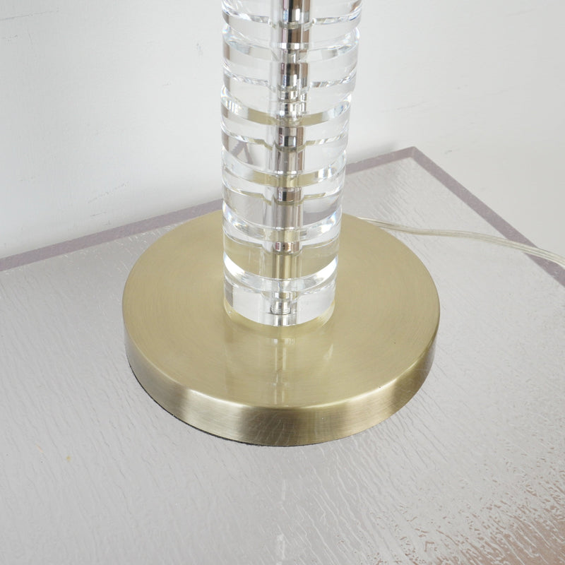 Carmen 19-inch H Table Lamp in Crystal & Brass Base