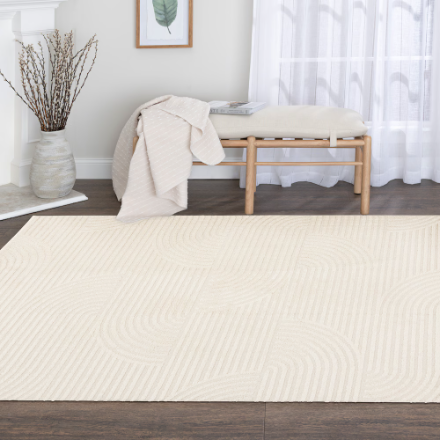 StyleWell Catalone Cream Arches 7 ft. 10-inch x 9 ft. 10-inch Indoor Area Rug