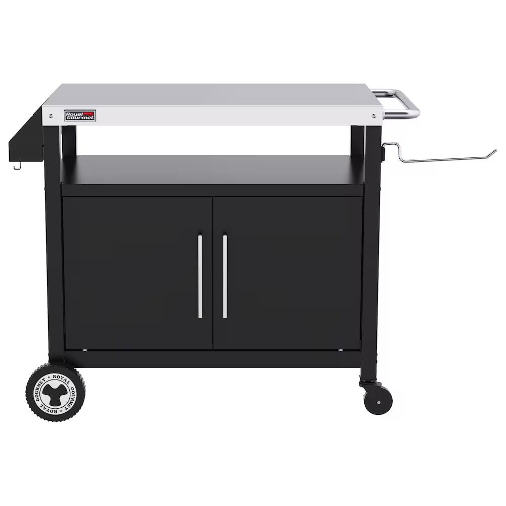Royal Gourmet Movable Kitchen Island Cart with Stainless Steel Countertop