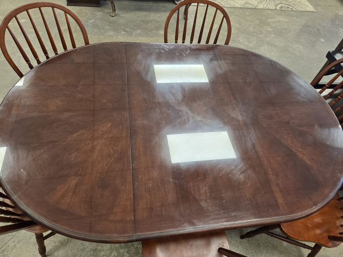 Wooden Dinning table with Glass and 6 Chairs
