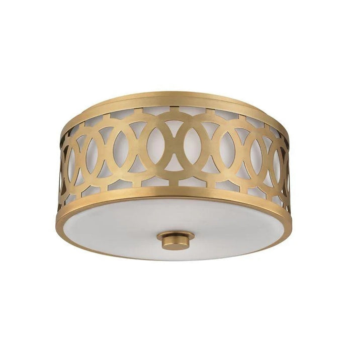 Genesee Medium Flush Mount Ceiling Light in Aged Brass 4314-AGB