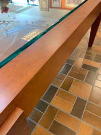 68-inch Console Table w/ Elevated Glass Top