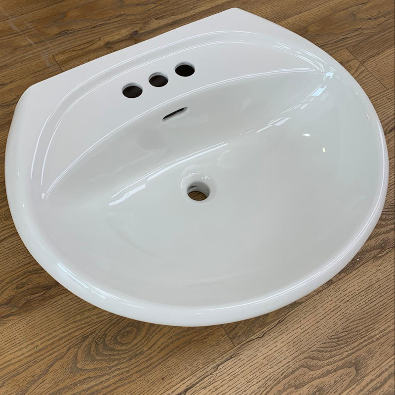 Carley 4-inch Center Pedestal Sink in White - 5343DMX