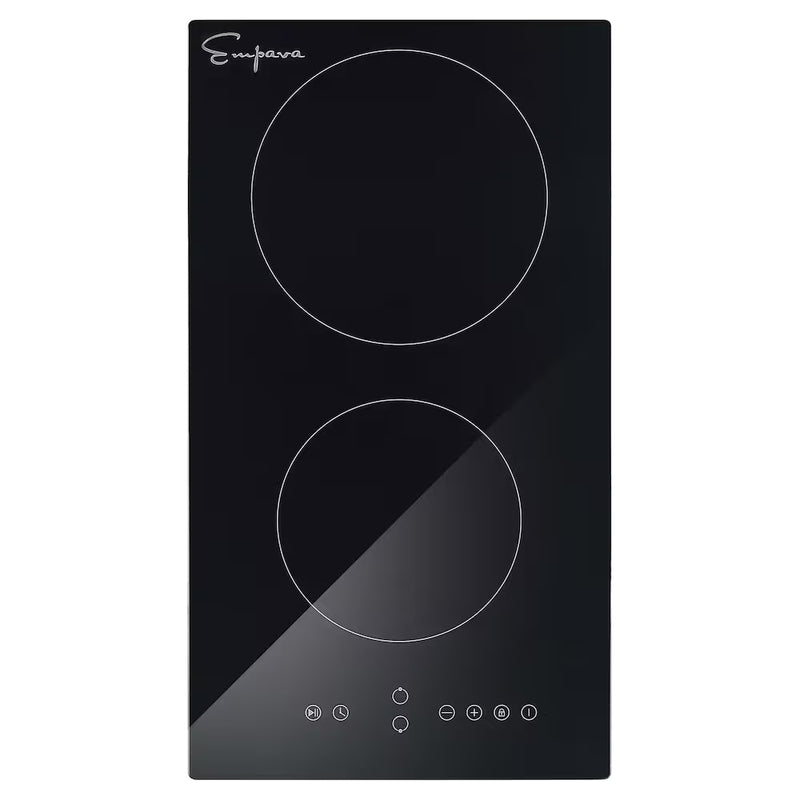 Empava Built-In 12-inch Smooth Surface Radiant Electric Cooktop in Black with 2 Elements