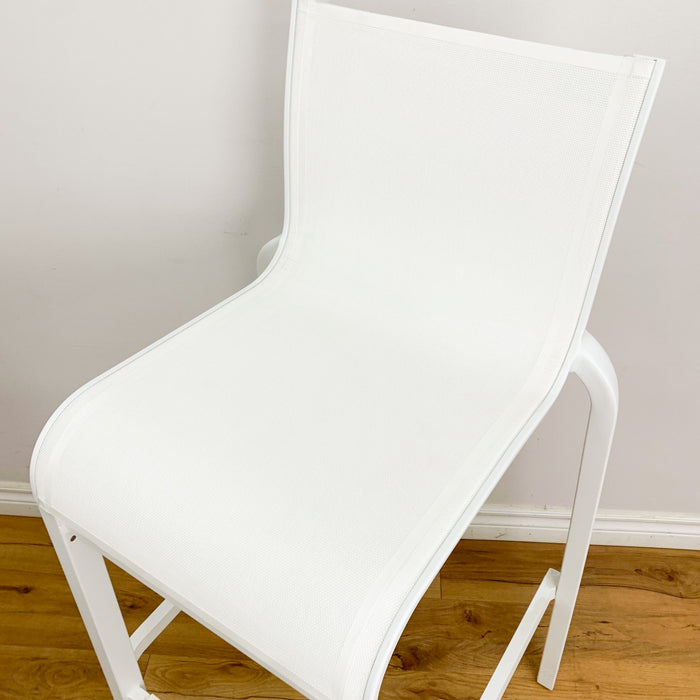 Sunset Counter Height Outdoor Barstool in White