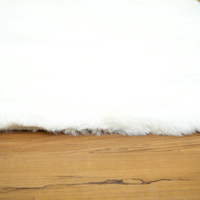 Faux Rabbit Fur Rug- 8' x 10'- White