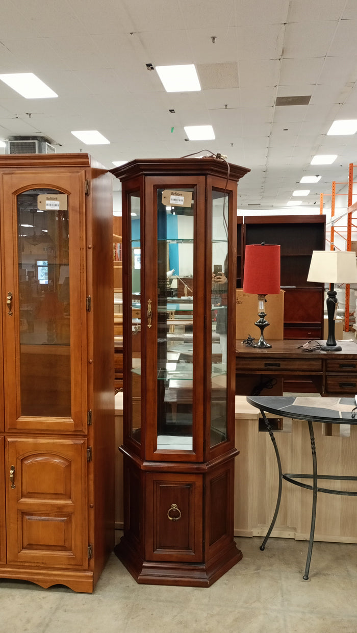 Brown Corner Curio Cabinet