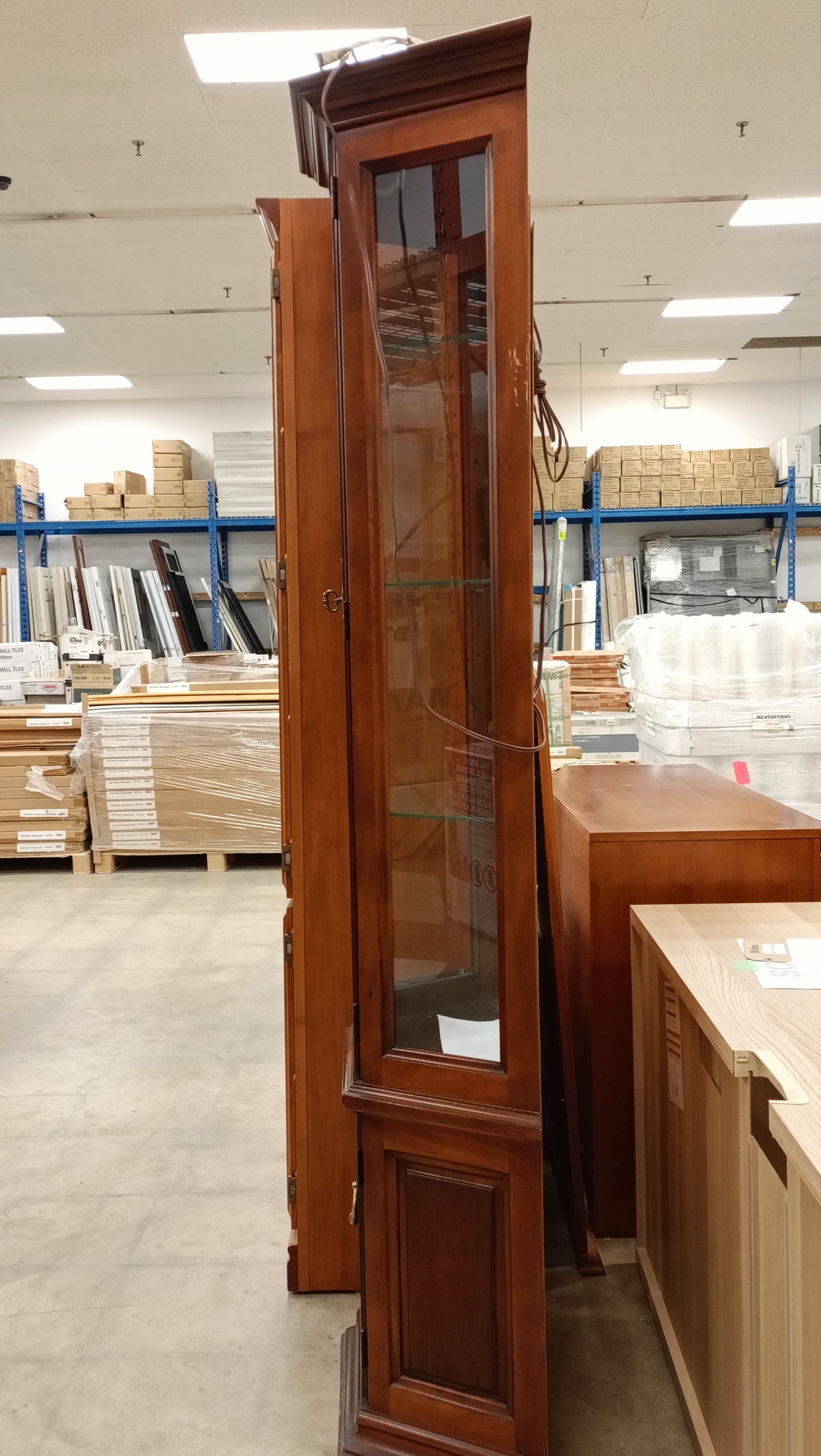 Brown Corner Curio Cabinet