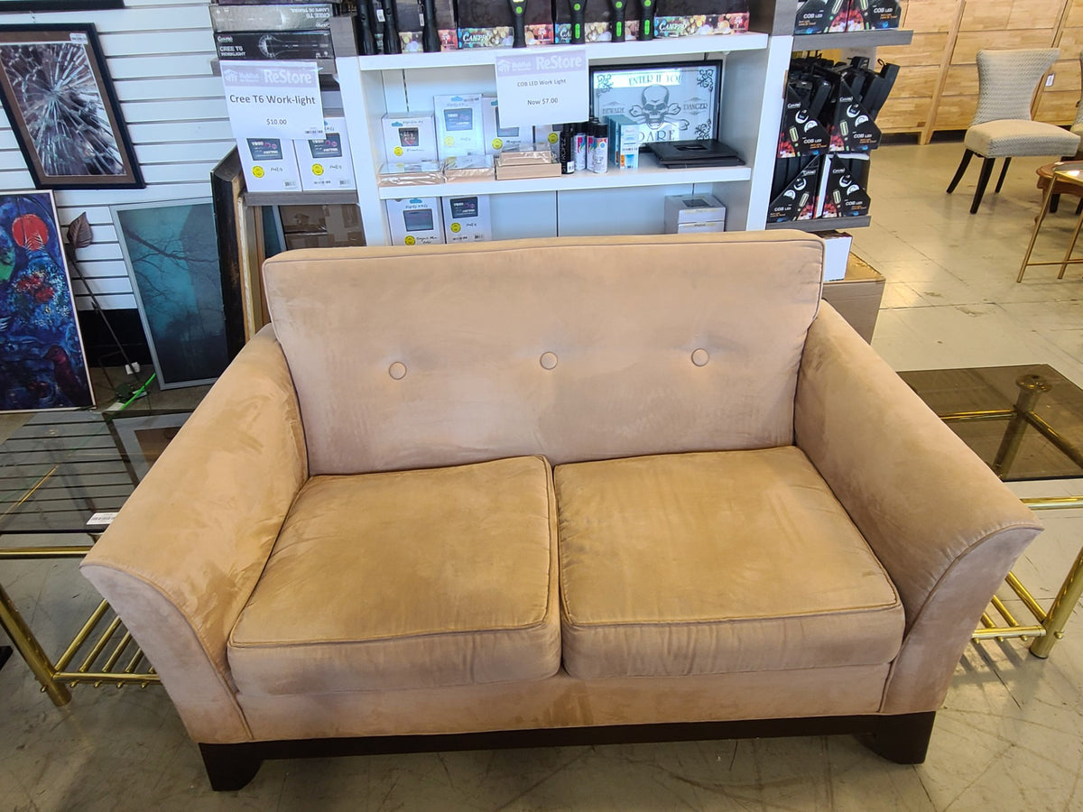 Tan Microfiber Loveseat