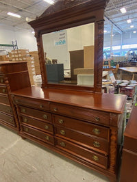 Traditional Wooden Dresser with Mirror
