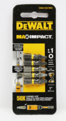 Impact 1 x 1-inch Steel Square Screw Driving Bit (5PK)