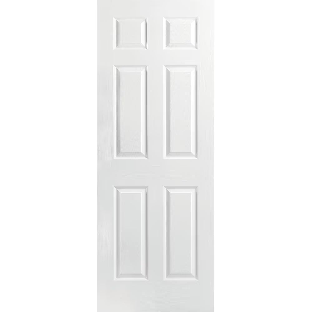 Masonite 30-inch x 80-inch Primed 6 Panel Hollow Core Textured Interior Door Slab